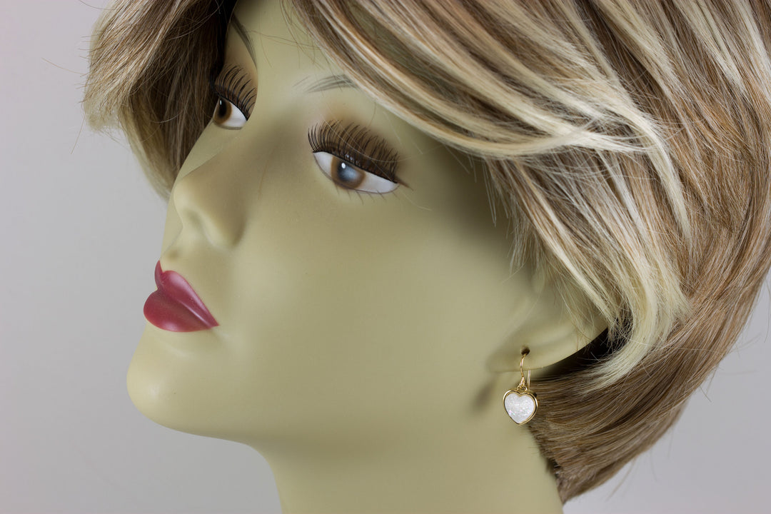 White Drusy Earrings Druzy Teardrop 14k solid gold or filled or sterling silver Heart shaped Bezel Simple Dainty Drops Fine Druse  Spyglass