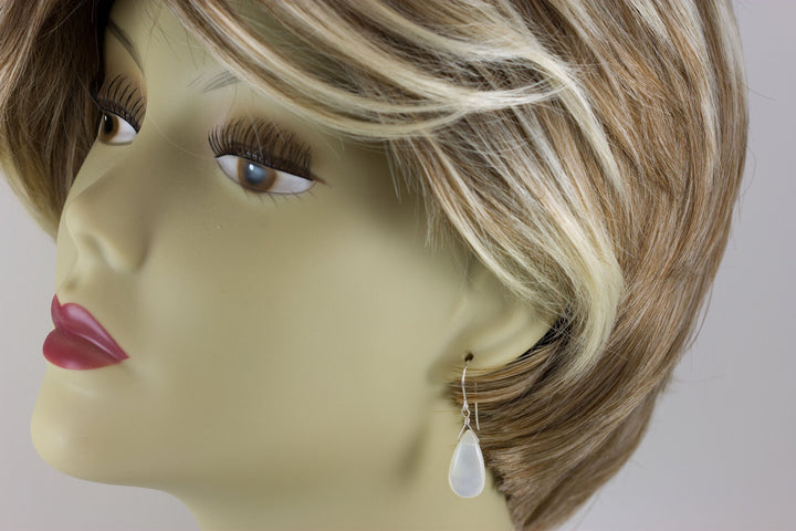White Moonstone Earrings Smooth Sterling Silver or 14k Solid Gold or Filled Teardrops Pear Drops Shimmery Simple Spyglass Designs