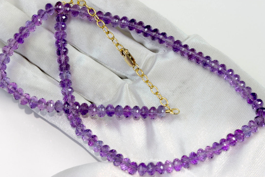 Light Purple Amethyst Necklace Faceted Solid Sterling Silver or 14k Gold Filled Necklace 20 Inches Simple Rose of France Spyglass Designs