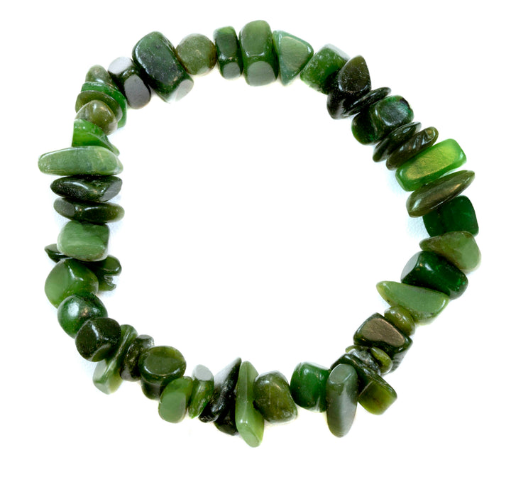 Jade Bracelet Green Nephrite Adjustable 7 8 Inches Inch Simple Everyday Stretch Easy Wear Natural Stones off round irregular nuggets
