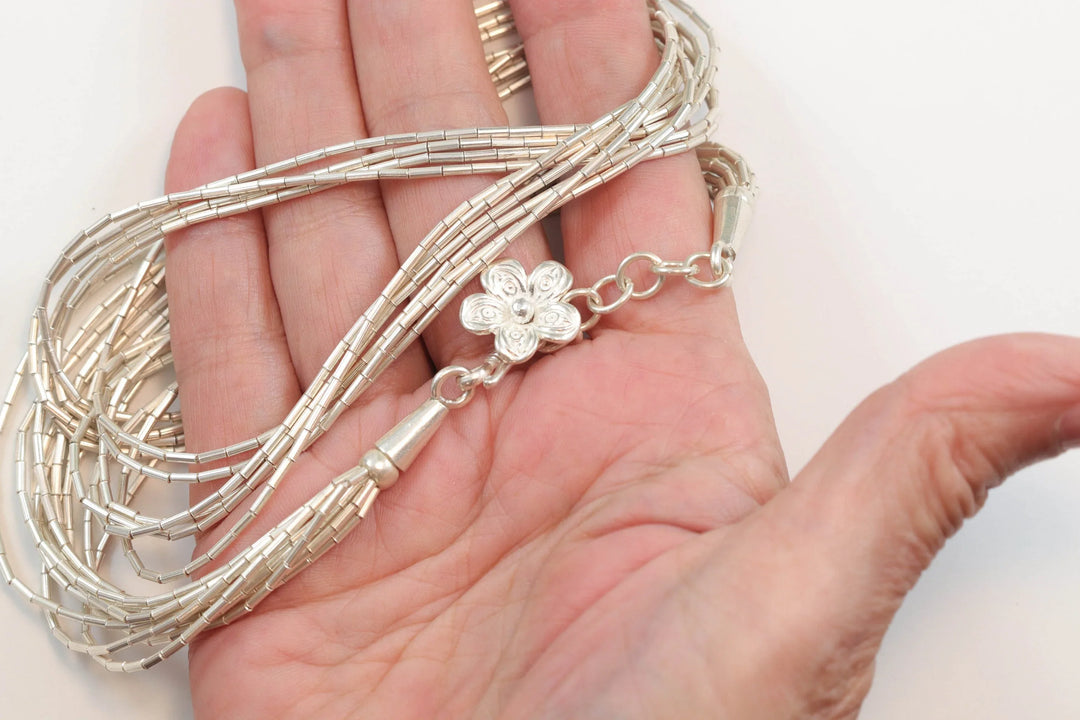 Fine Sterling Silver Necklace 10 Strands 18 or 28 Inch Solid Barrel Strands Classic and Versatile Casual or Dressy Spyglass Designs - Spyglass Designs