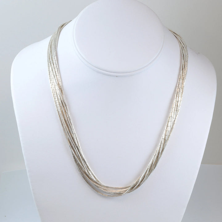 Fine Sterling Silver Necklace 10 Strands 18 or 28 Inch Solid Barrel Strands Classic and Versatile Casual or Dressy Spyglass Designs - Spyglass Designs
