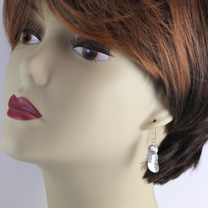 14k Gold and Sterling Silver Earrings Brushed Finish Stacked Coin Turquoise Pearl or Simple Chandelier Style Movement