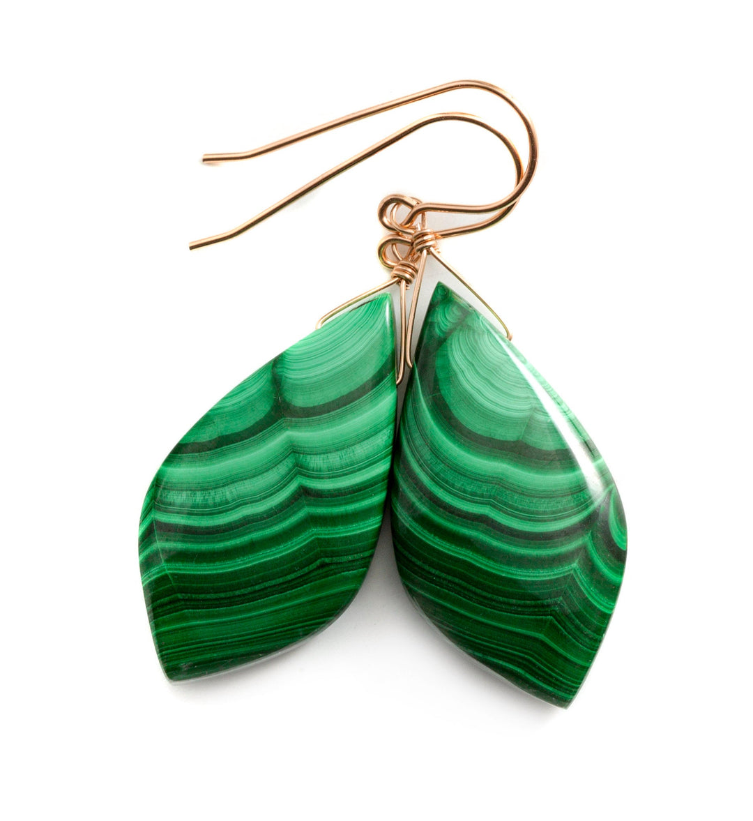 Malachite Earrings Green Large smooth Natural Pear Drops Sterling Silver or 14k Solid Yellow Gold or Filled simple 2 In Teardrops  Classic