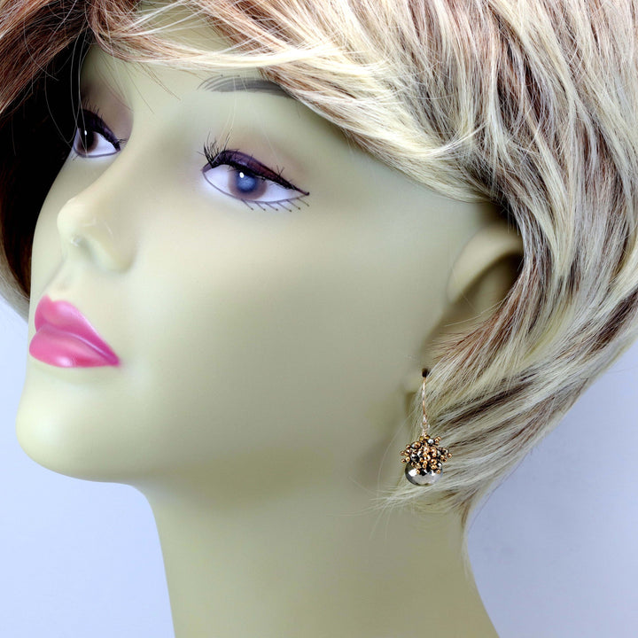 Natural Pyrite Earrings 14k solid gold or filled  Natural faceted onion Teardrops Cluster Style Simple Earthy Neutral drops Spyglass Designs