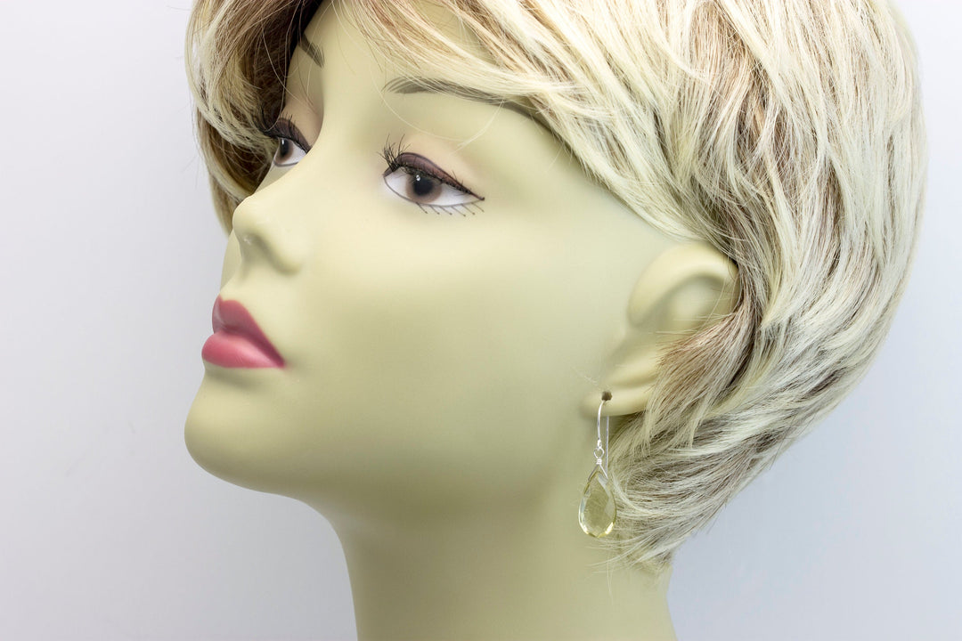 Lemon Yellow Quartz Earrings Sterling Silver or 14k Solid Gold or Yellow or Rose Filled Teardrop Faceted Natural Soft Yellow Classic Drops