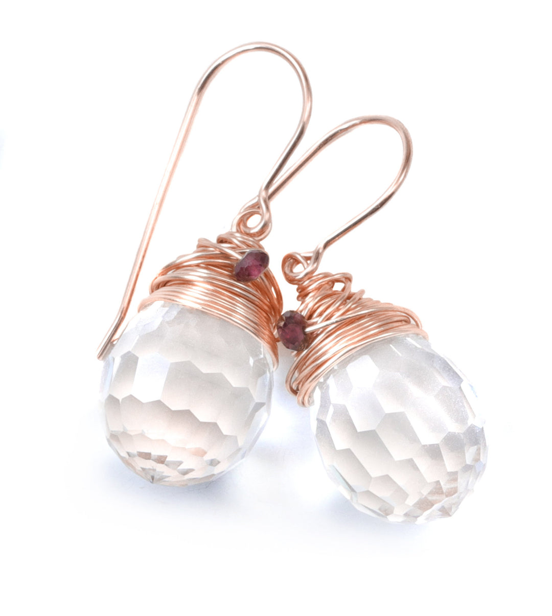 Spyglass Designs Wire Wrapped Earrings created with Disco Ball Clear Crystals from Swarovski ® 14k Solid Gold or Sterling Silver Dangles