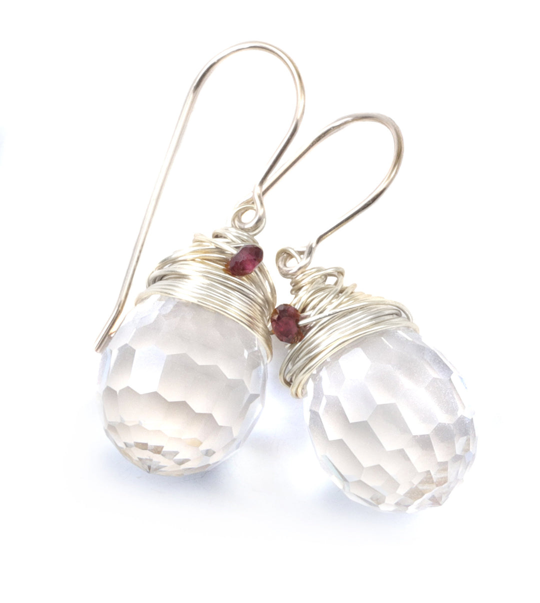 Spyglass Designs Wire Wrapped Earrings created with Disco Ball Clear Crystals from Swarovski ® 14k Solid Gold or Sterling Silver Dangles
